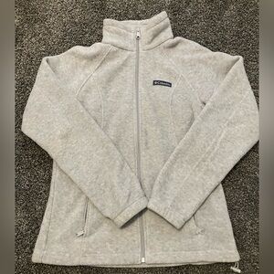 Columbia Heather Gray Zip-Up Fleece Jacket